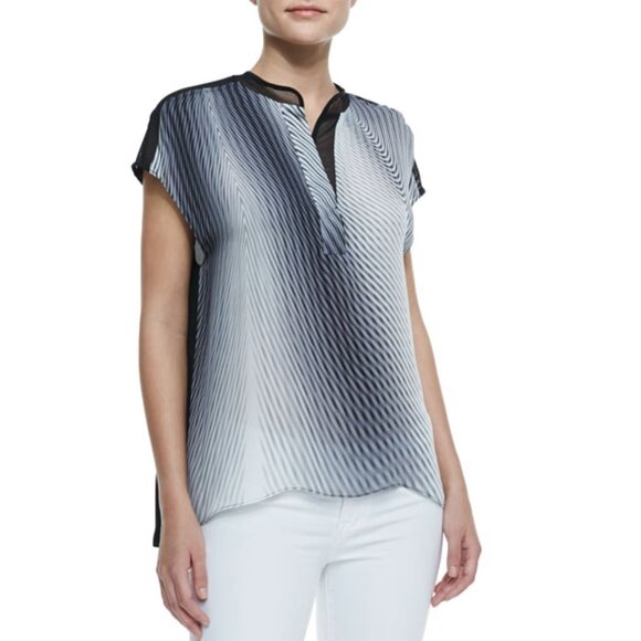 Elie Tahari Midtown silk and mesh blouse - Picture 2 of 6